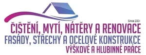 Logo – ČIŠTĚNÍ MYTÍ NÁTĚRY RENOVACE. Fasád střech a konstrukcí