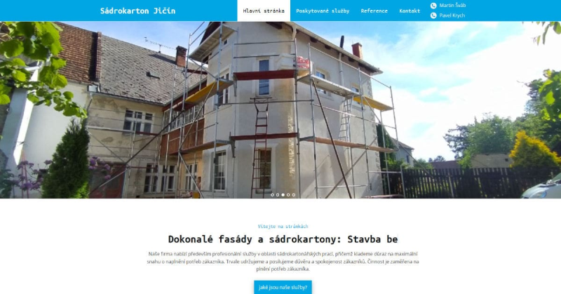 Fotografie z webu – Martin Šváb - sádrokartony a fasády